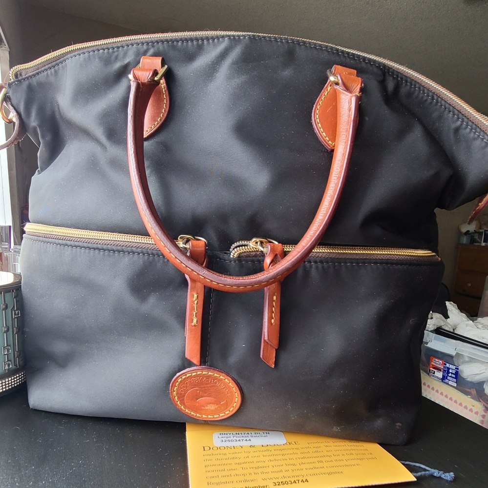 BNWOT Dooney & Bourke Top Zip Canvas Satchel